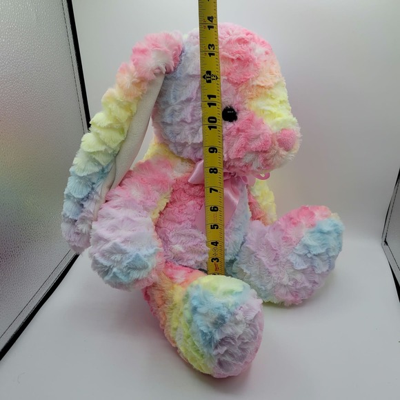 Pastel Rainbow Tie Dye Floppy Ear Easter Bunny Rabbit Stuffed Animal - 20" Plush - Picture 6 of 6